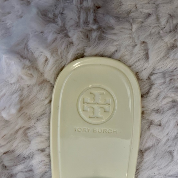 Tory Burch Cream/ Ivory Jelly Sandals with Gold Accents - Picture 2 of 4